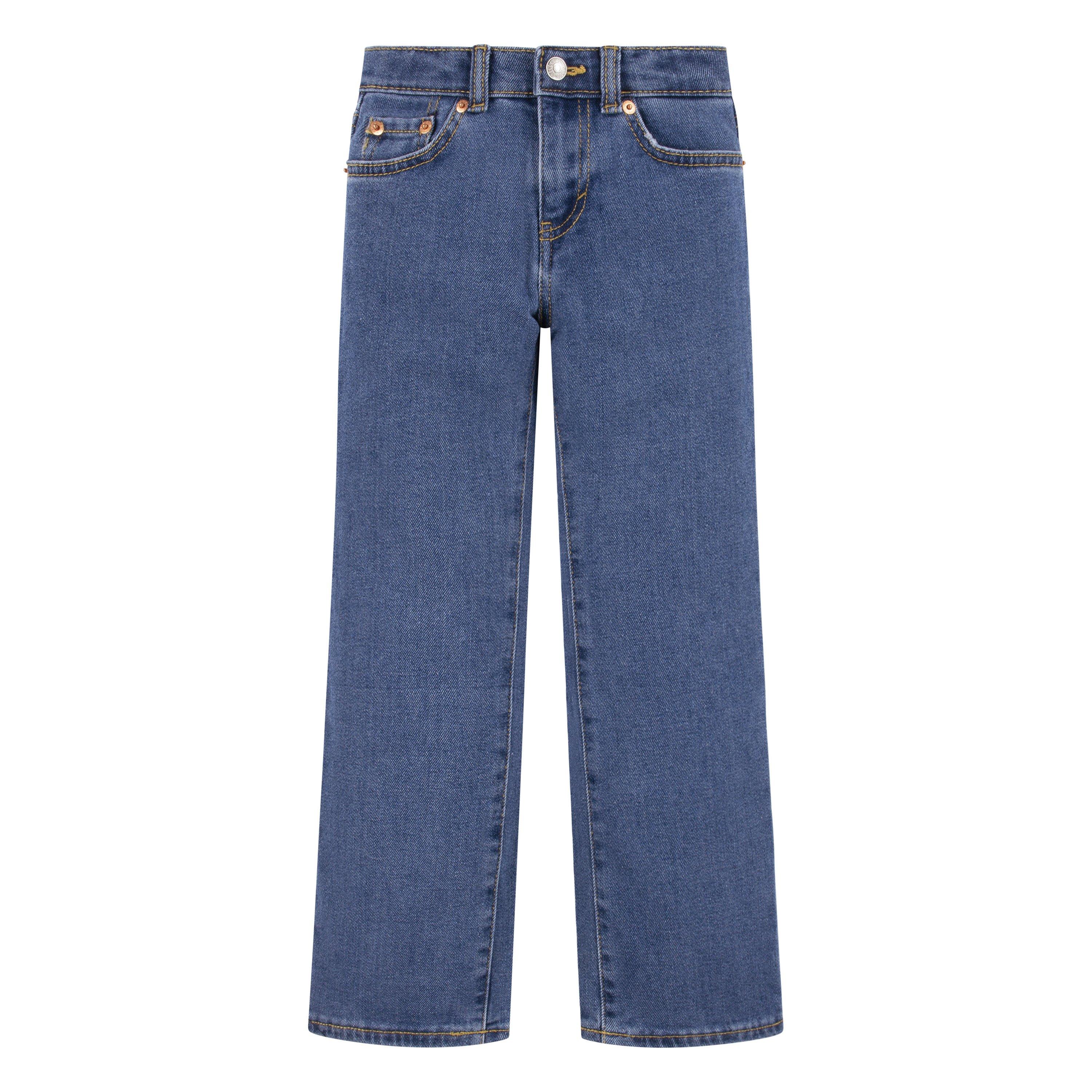 Levi's Wide Leg Med Wash Little Girls' Blue Denim Jeans - BLUE